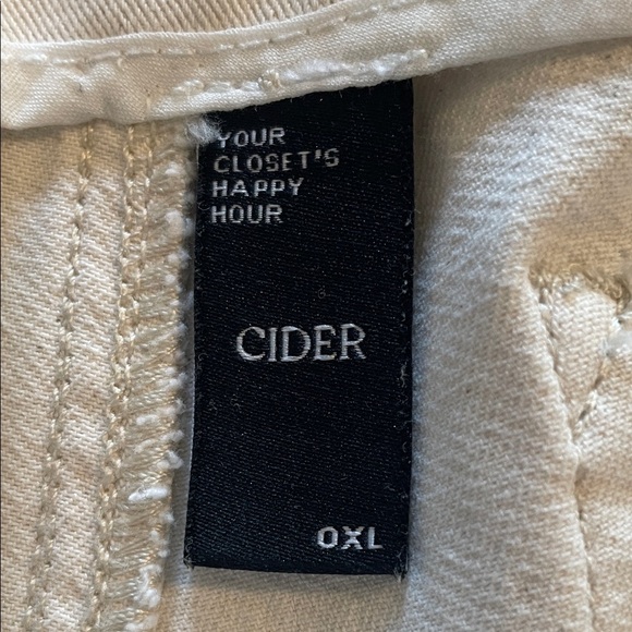 Cider Women Cream Wide Leg Pleated Pants XL Contemporary Coastal Bohemian Preppy - Picture 6 of 12